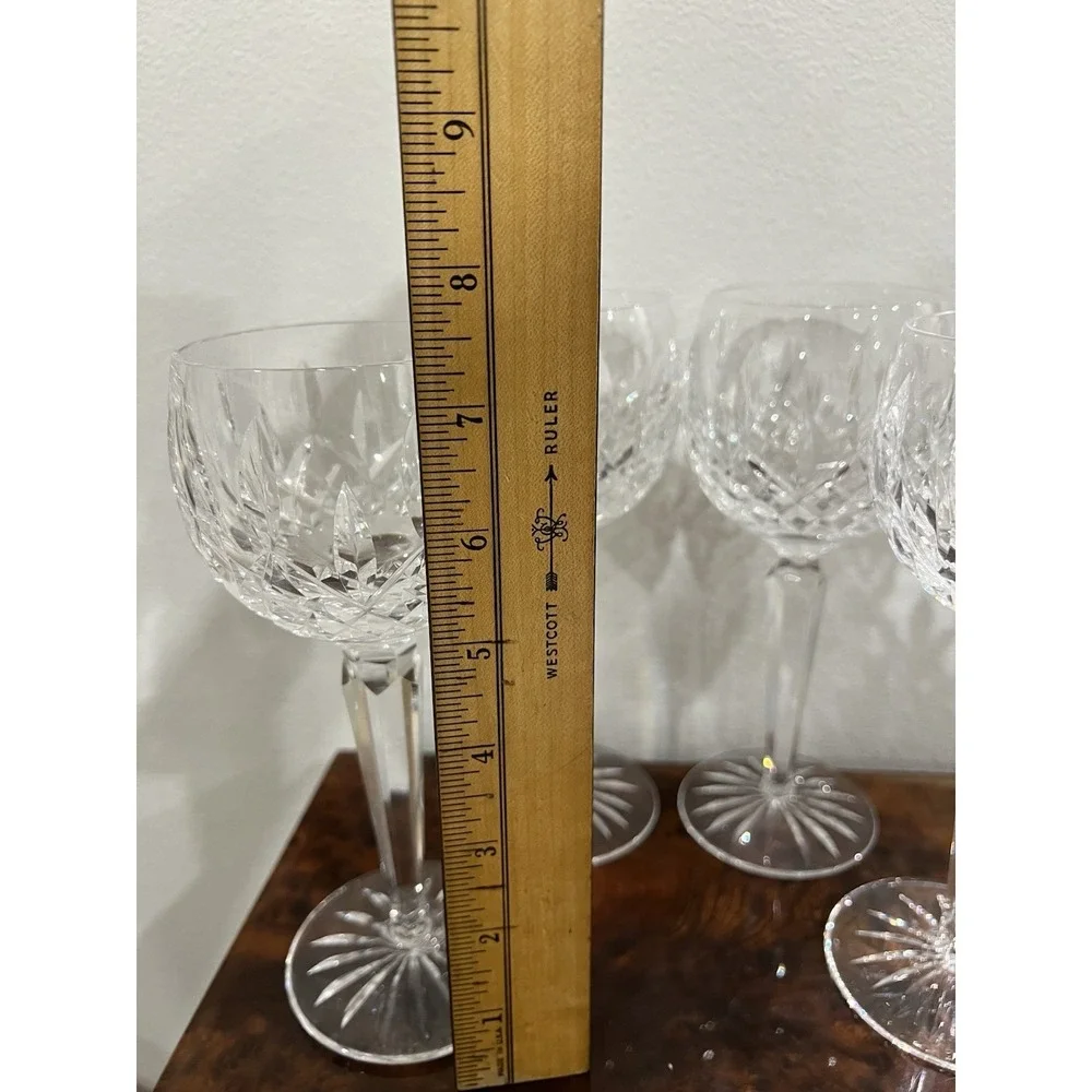 Set Of 4 Waterford Crystal Lismore Hock Wine Glasses 7.5